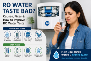 Read more about the article RO Water Taste Bad: Causes, Fixes & How to Improve RO Water Taste
