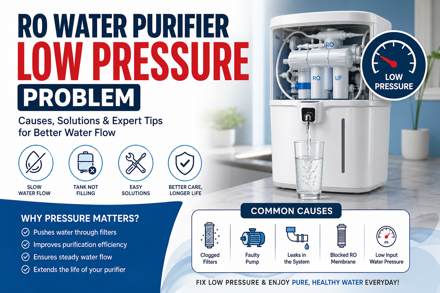 Read more about the article RO Water Purifier Low Pressure Problem