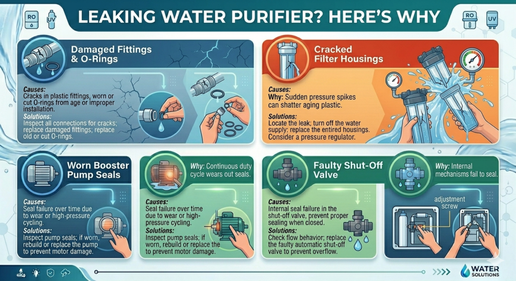 water purifier leaking water