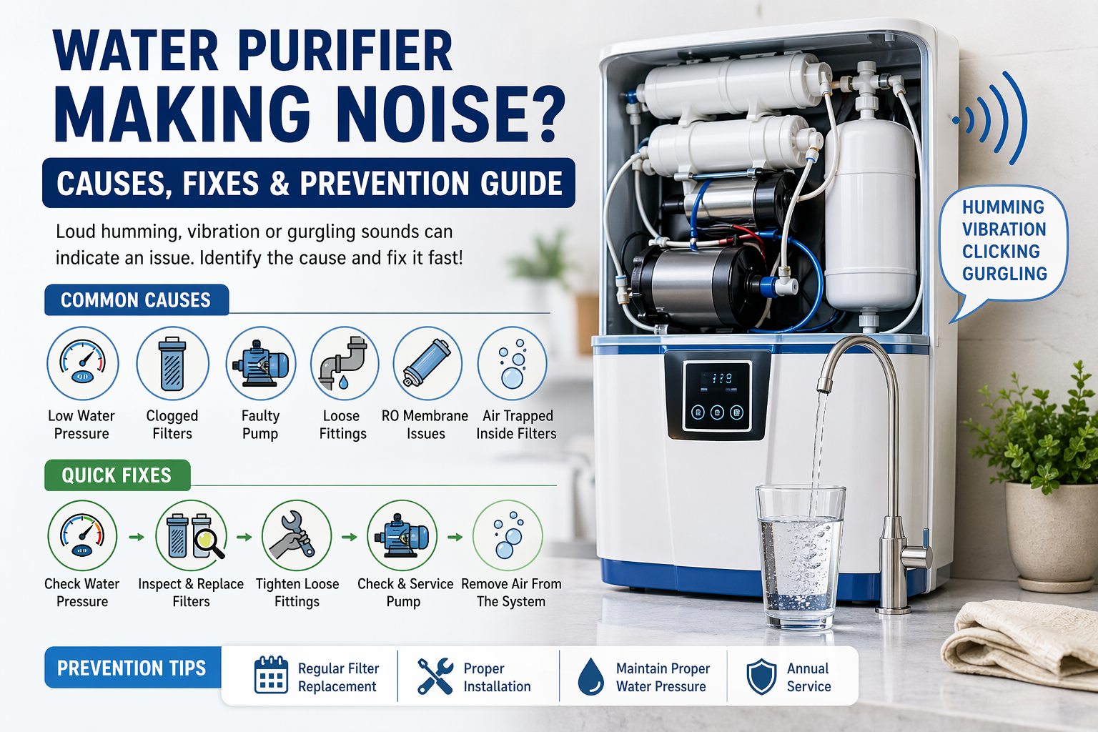 Read more about the article Water Purifier Making Noise – Causes, Fixes & Prevention Guide