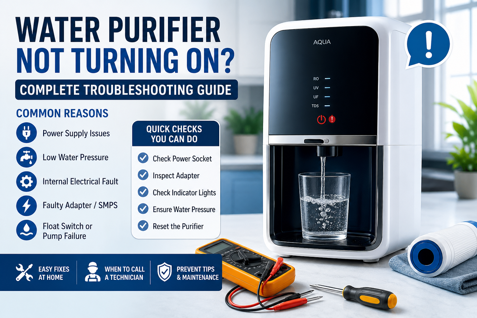 Read more about the article Water Purifier Not Turning On – Complete Troubleshooting Guide